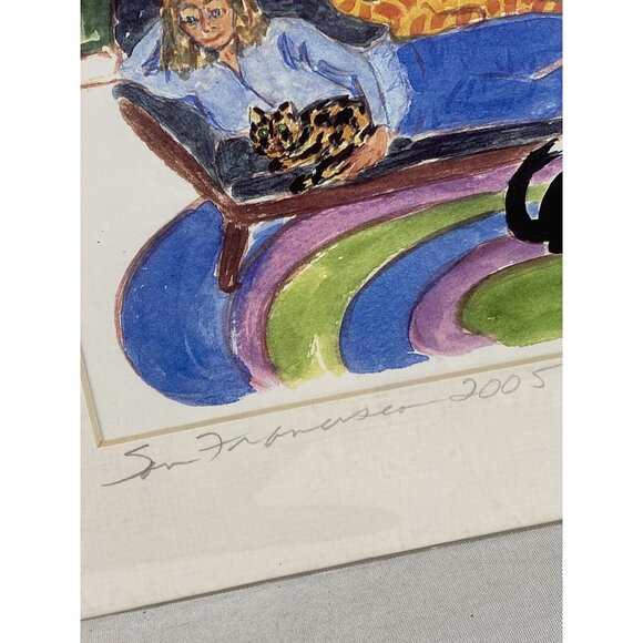 Childless Cat Lady Gift Sharon MacDougall San Francisco Print Matted Signed - Picture 6 of 11